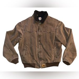 Vintage Carhartt Santa Fe Jacket Brown, Corduroy Collar Size XL Great Condition